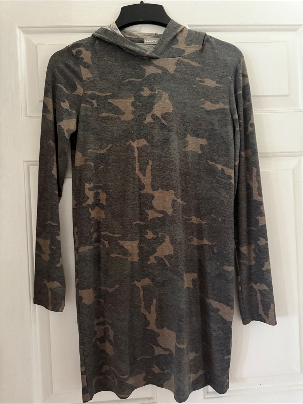 Tresics Olive Gray Hooded Tunic with Subtle Texture
